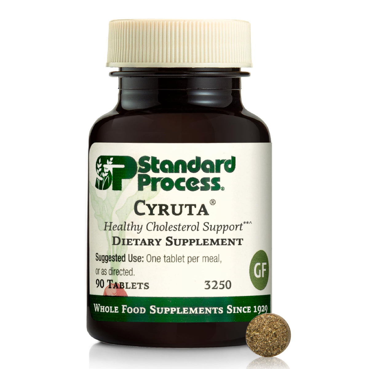 Standard Process Cyruta bottle on kitchen counter promoting circulation support.