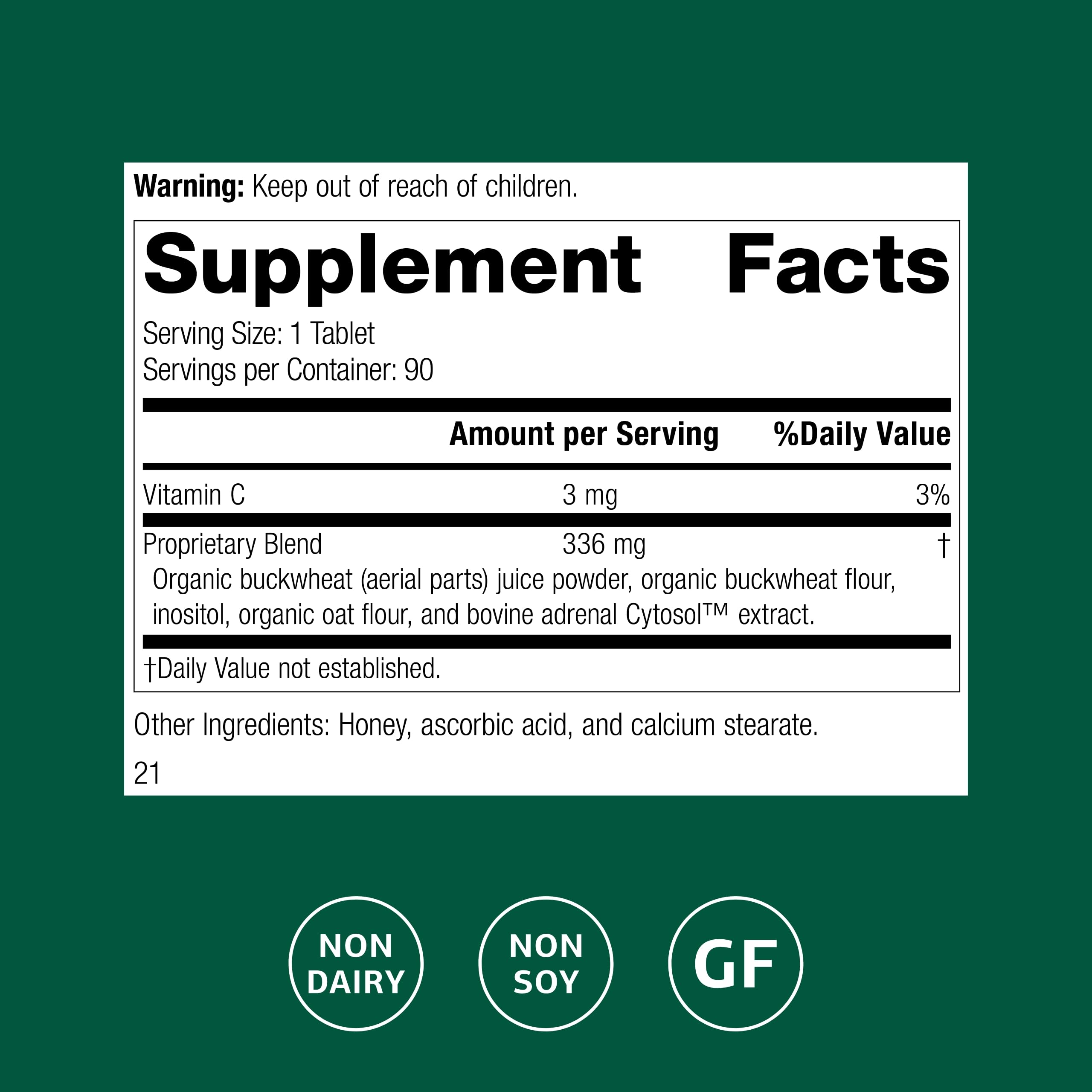 Close-up of Standard Process Cyruta tablets highlighting easy daily dosing.