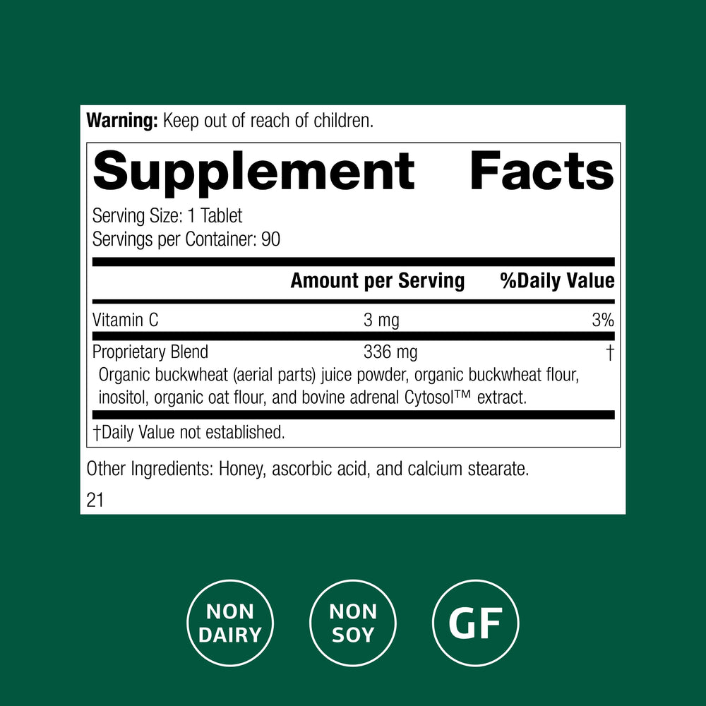 Close-up of Standard Process Cyruta tablets highlighting easy daily dosing.