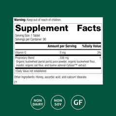 Close-up of Standard Process Cyruta tablets highlighting easy daily dosing.