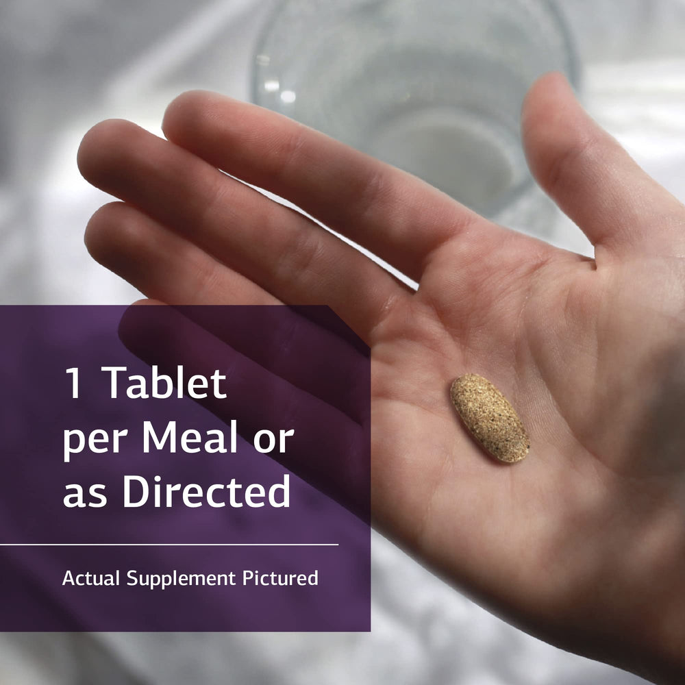 Standard Process Drenamin tablets closeup emphasizes gluten-free non-dairy formula.