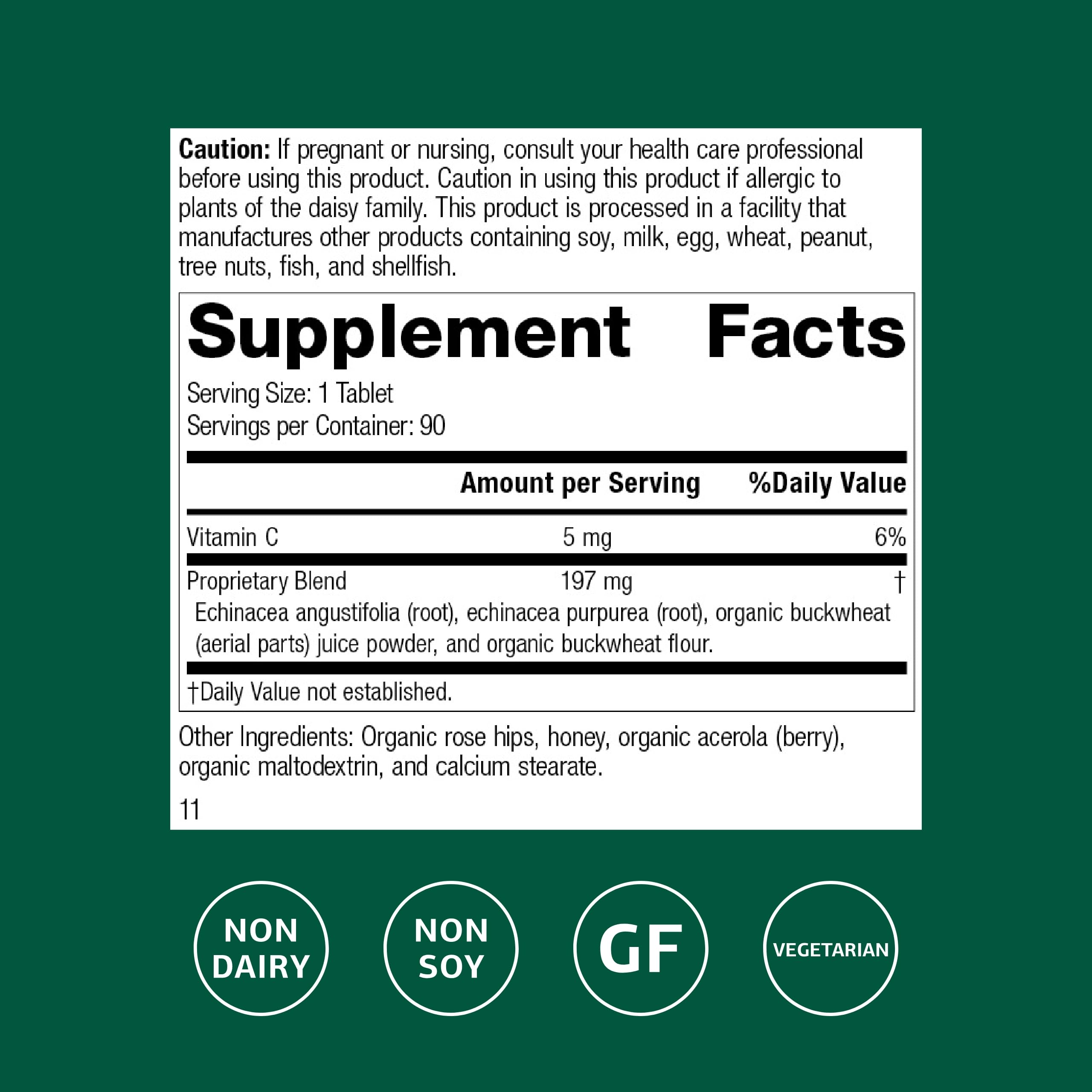 Echinacea-C tablets close-up for daily immune support