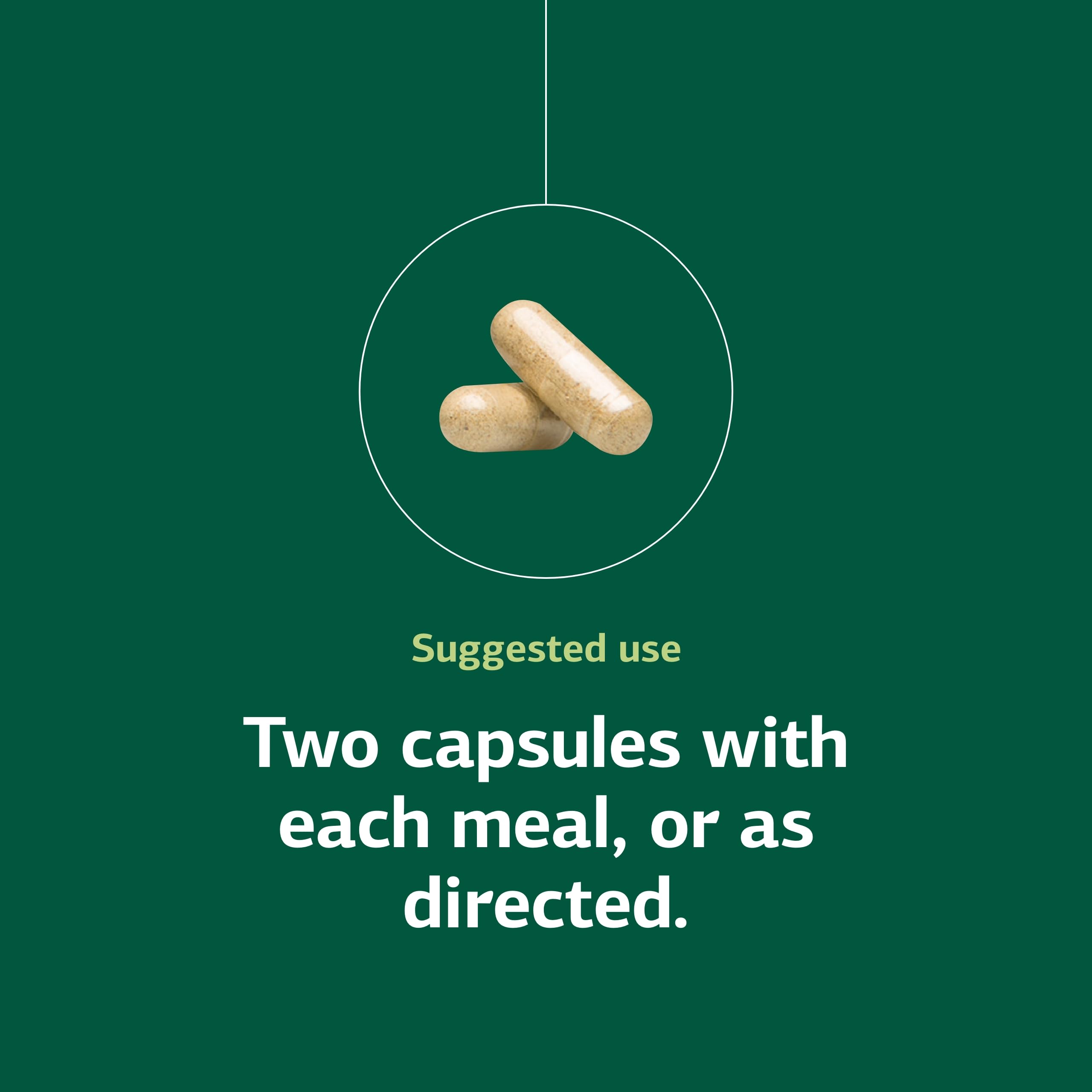 Daily-use Fen-Cho capsules with a glass of water, suggesting routine intake.