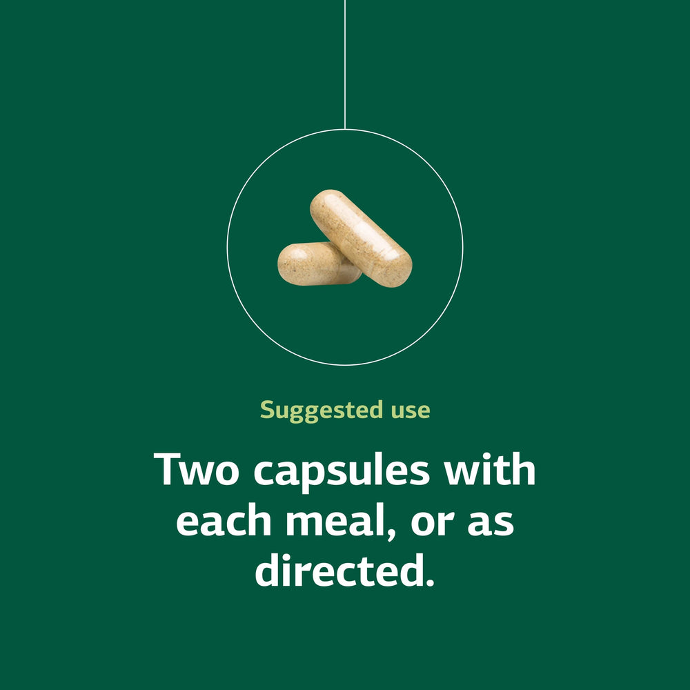 Daily-use Fen-Cho capsules with a glass of water, suggesting routine intake.