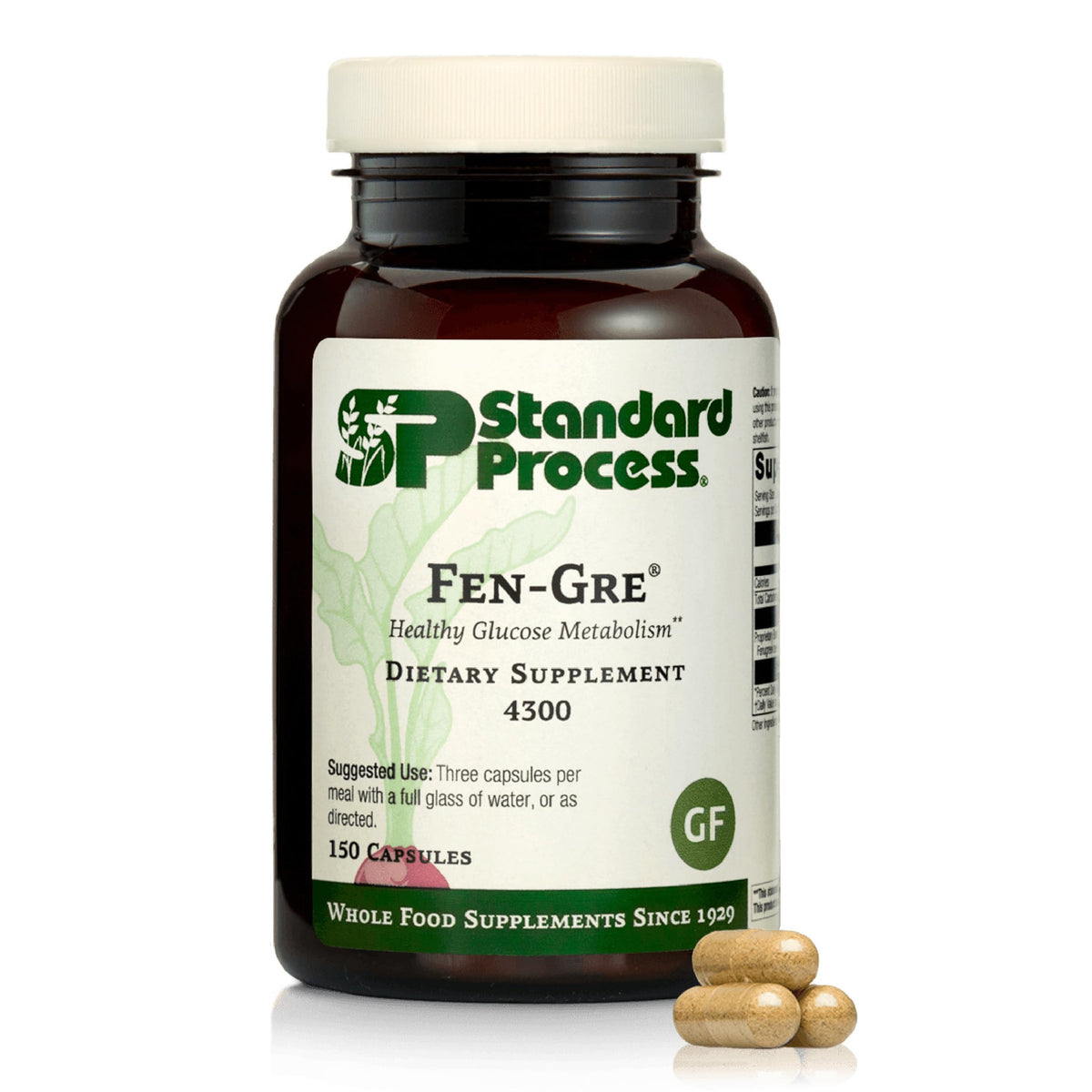 Standard Process Fen-Gre bottle cap close-up showing easy dosing.