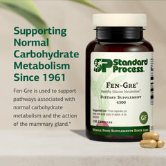 Standard Process Fen-Gre capsules close-up suggesting metabolism and respiratory support.