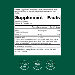 Standard Process Folic Acid B12-180 packaging highlights quality.
