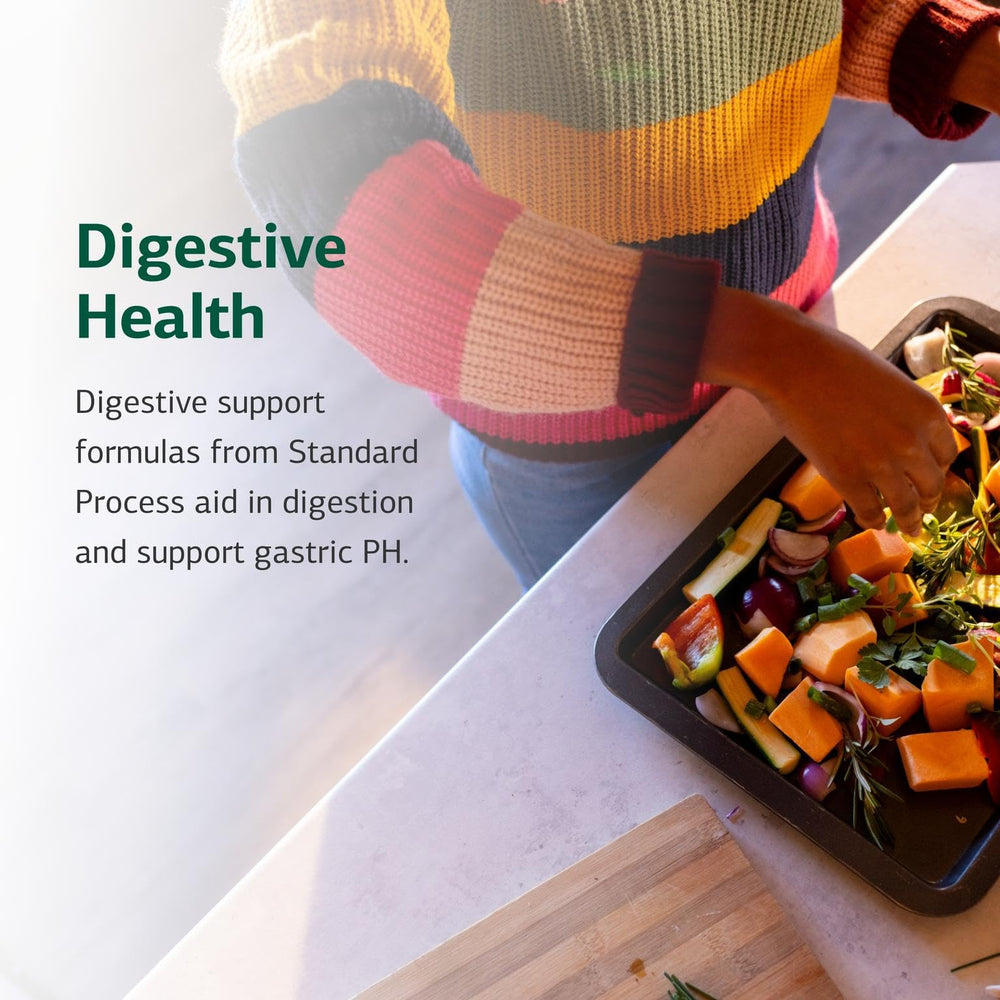 Standard Process GI Stability ingredients panel highlights 2'-FL and Collinsonia root.