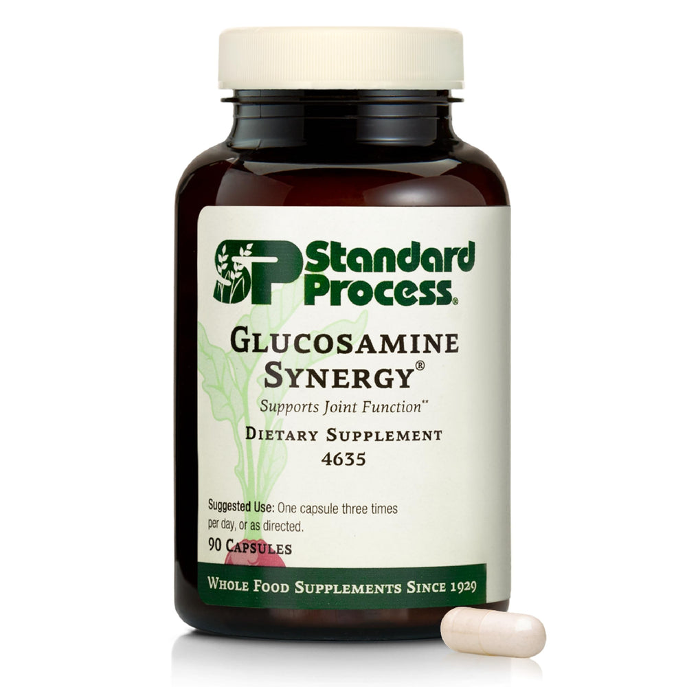 Standard Process Glucosamine Synergy bottle front showing joint support formulation.