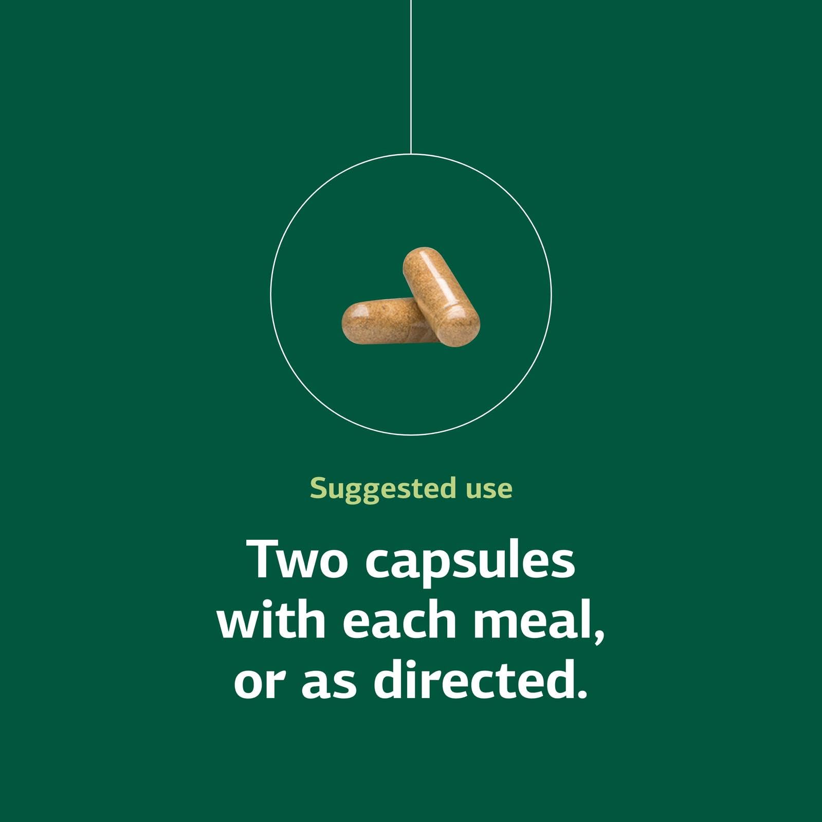 Standard Process Immuplex daily-use scene with two capsules per meal.