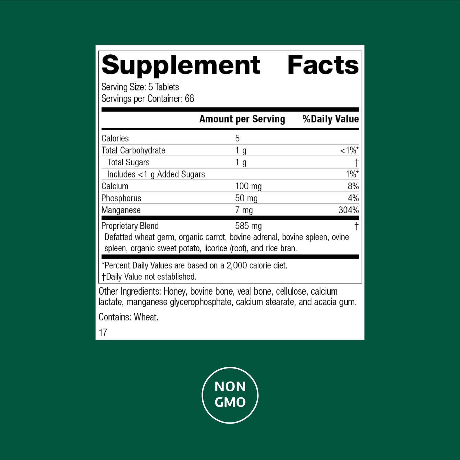 Standard Process Bio-Dent tablets closeup highlighting calcium-rich nutrition for teeth and bones.