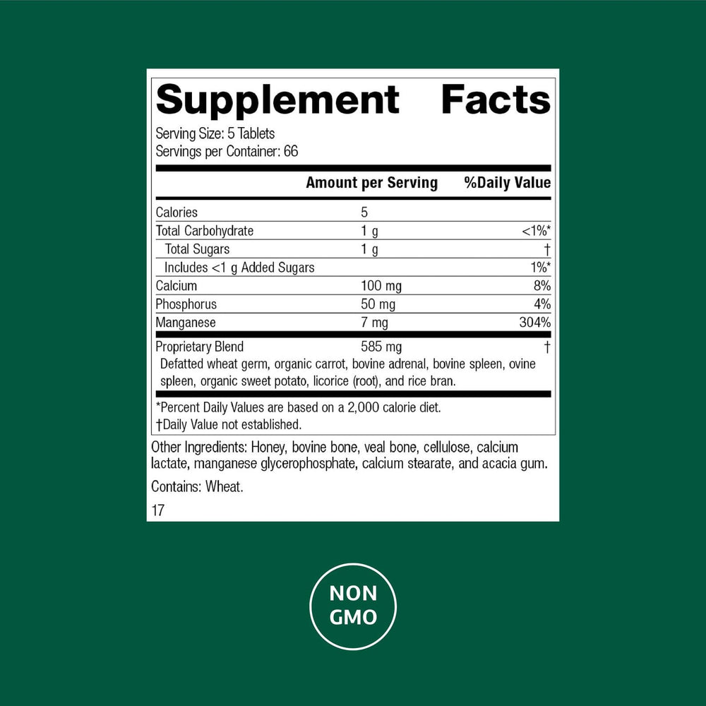Standard Process Bio-Dent tablets closeup highlighting calcium-rich nutrition for teeth and bones.