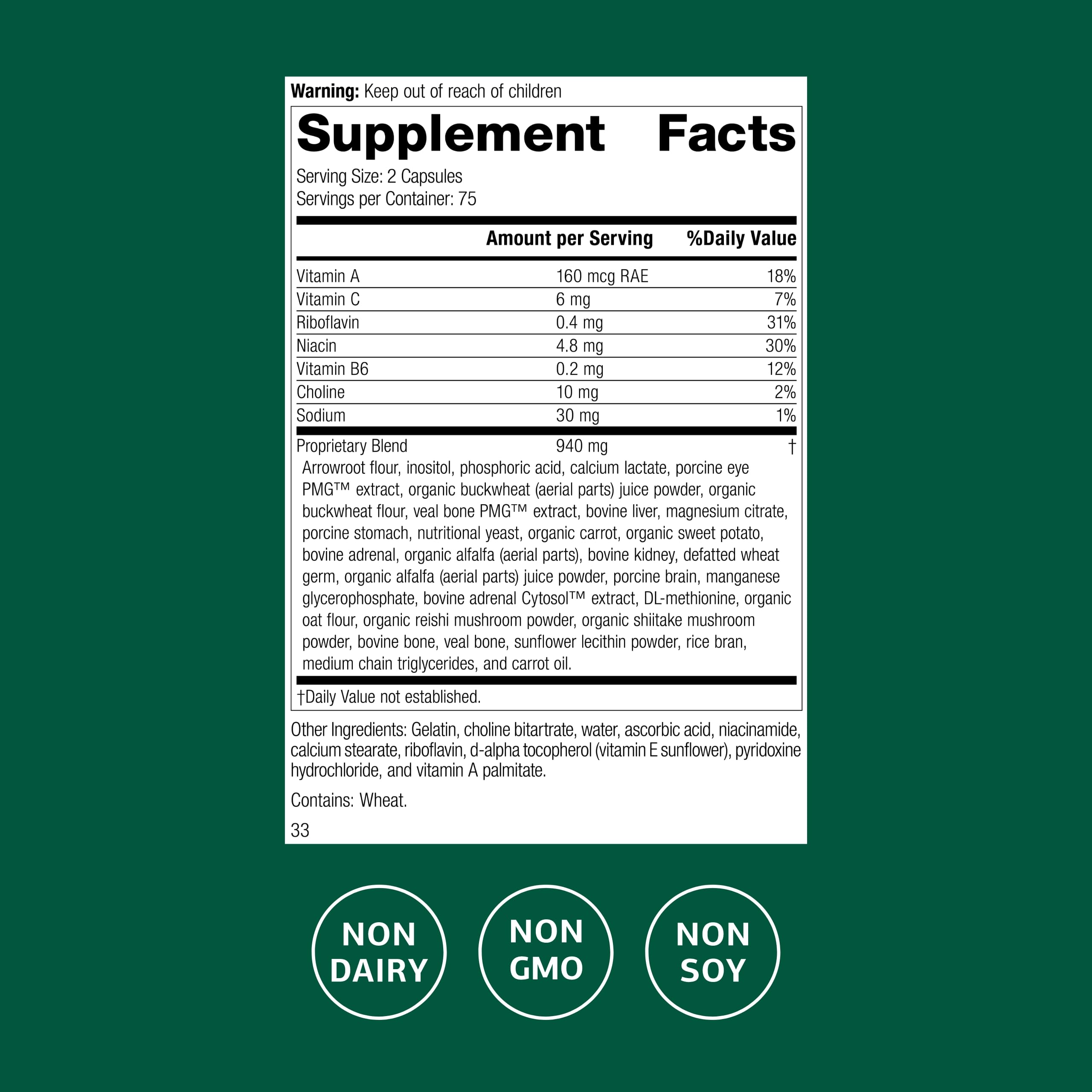 Standard Process Iplex label closeup highlighting ingredients for eye health support