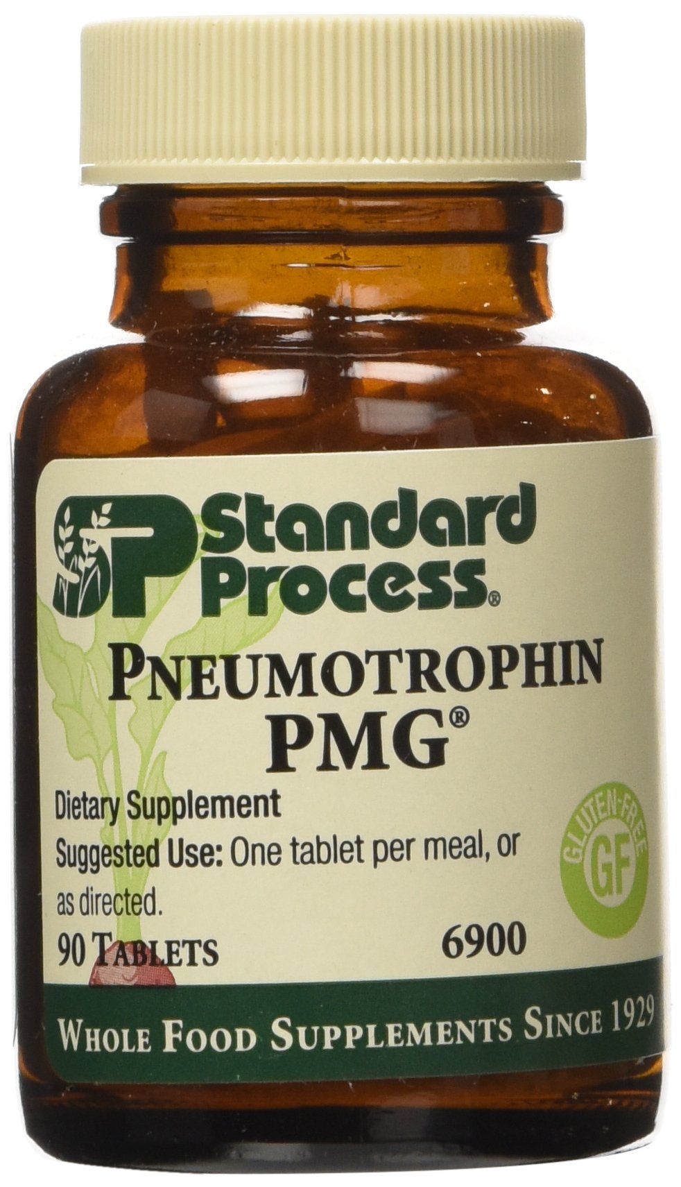 Standard Process Pneumotrophin PMG 90 Tabs pack showing 90 tablets for cellular health support.