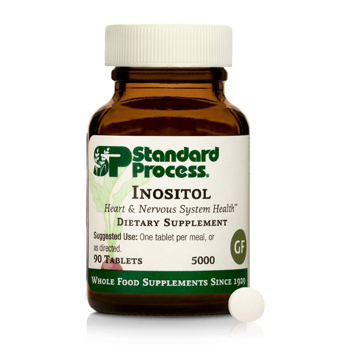 Standard Process Inositol bottle front displaying the plant-based supplement for nervous system support.