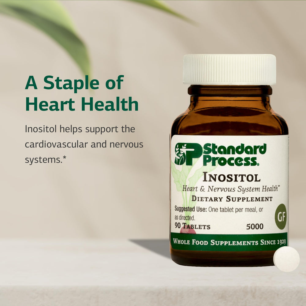 Standard Process Inositol nutrition label for ingredient transparency and quality.