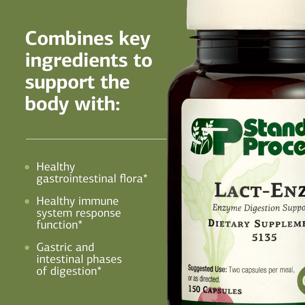 Illustration of probiotic culture and enzymes for gut-friendly support.
