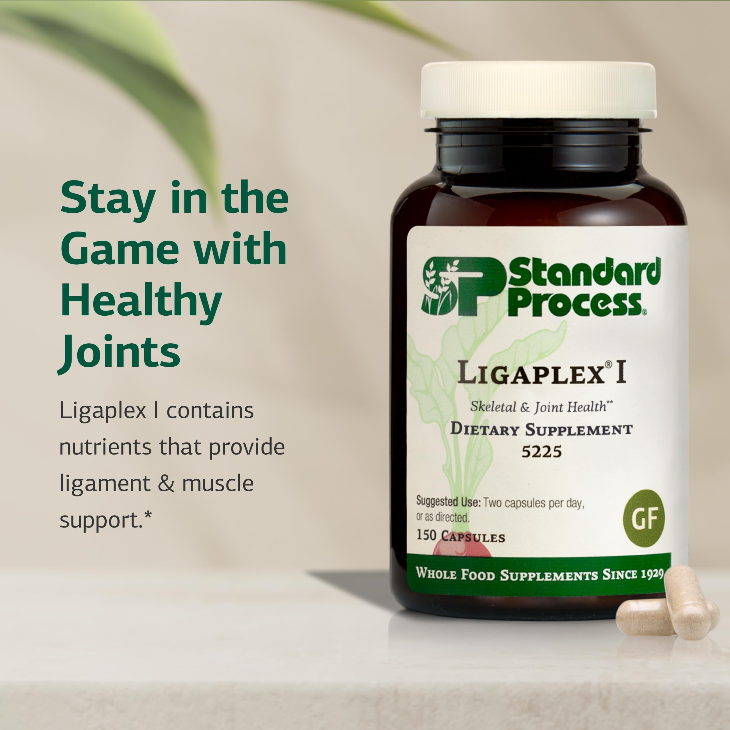 Standard Process Ligaplex I label detail highlighting B12 and manganese benefits.