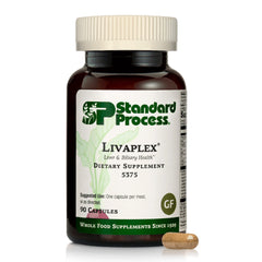 Standard Process Livaplex bottle front highlights liver and digestion support.