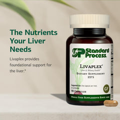 Livaplex capsules close-up suggests daily bowel function support.