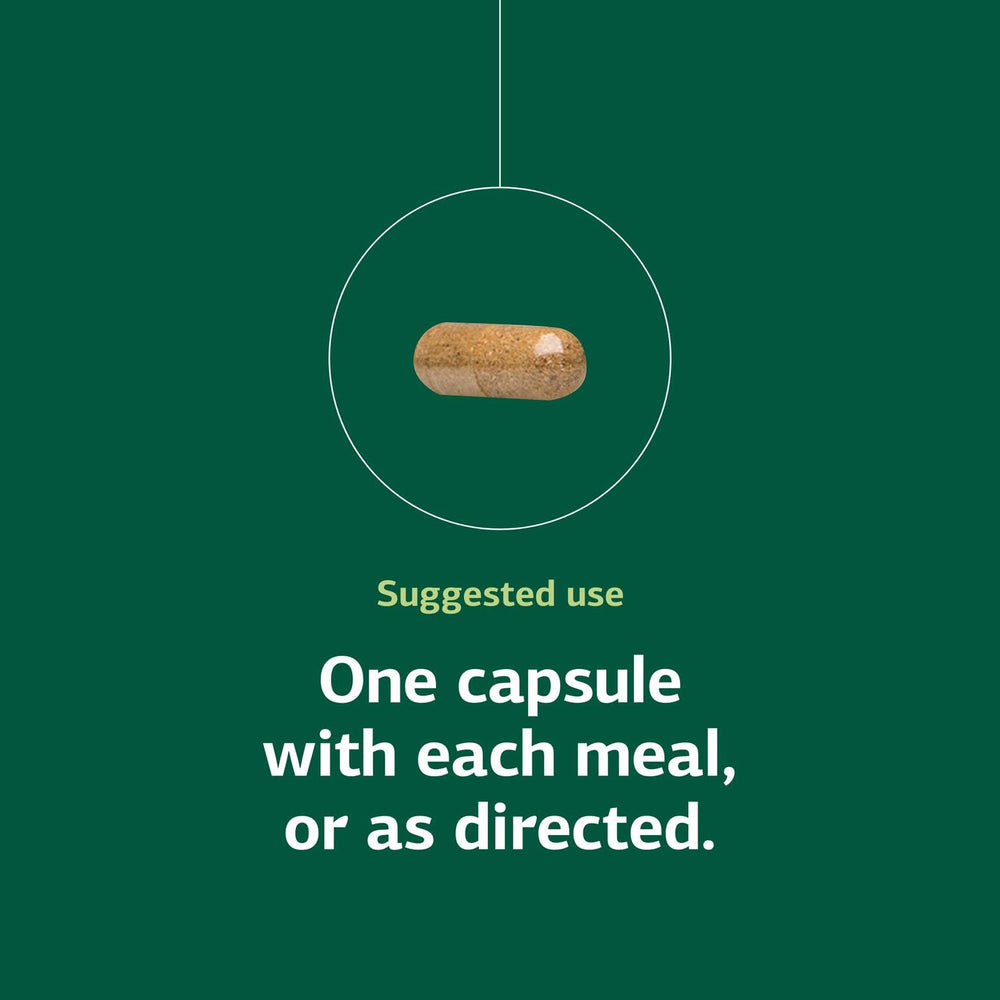 Livaplex product scene shows 90 capsules for ongoing digestive support.