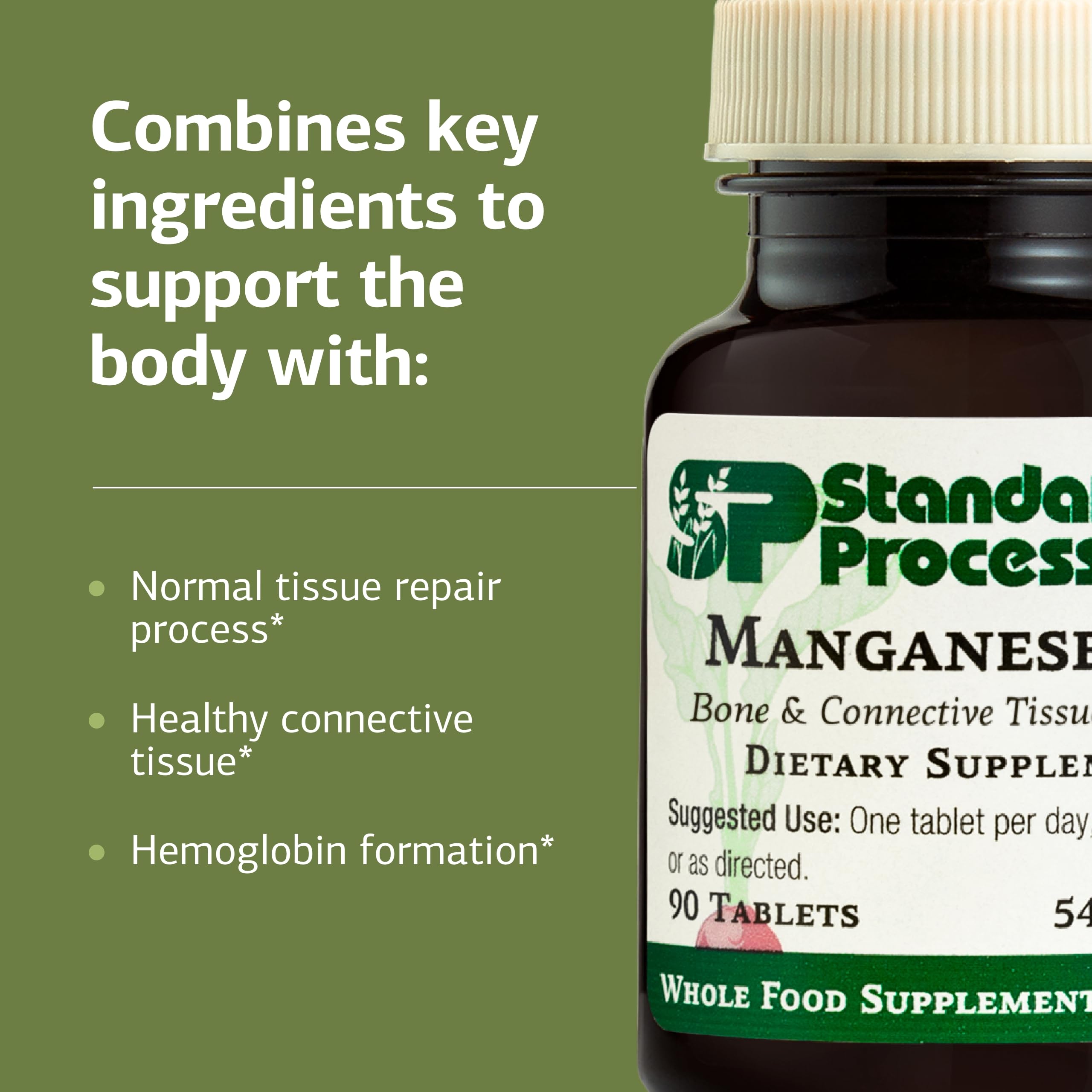 Standard Process Manganese B12 label details show minerals and profile.