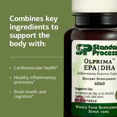 Standard Process Olprima EPA|DHA serving size graphic for daily use.