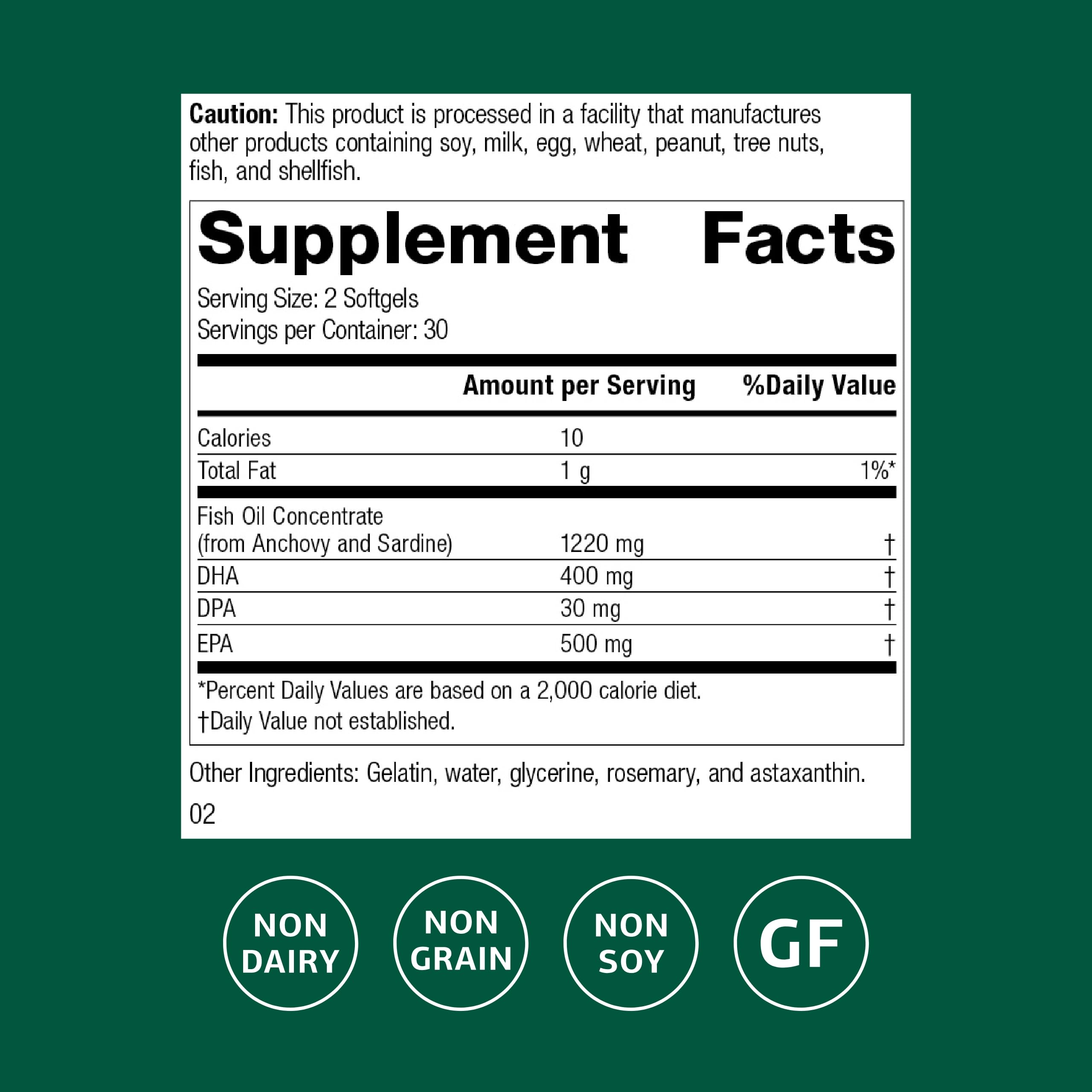 Standard Process Olprima EPA|DHA softgels pack showing two-daily serving option.