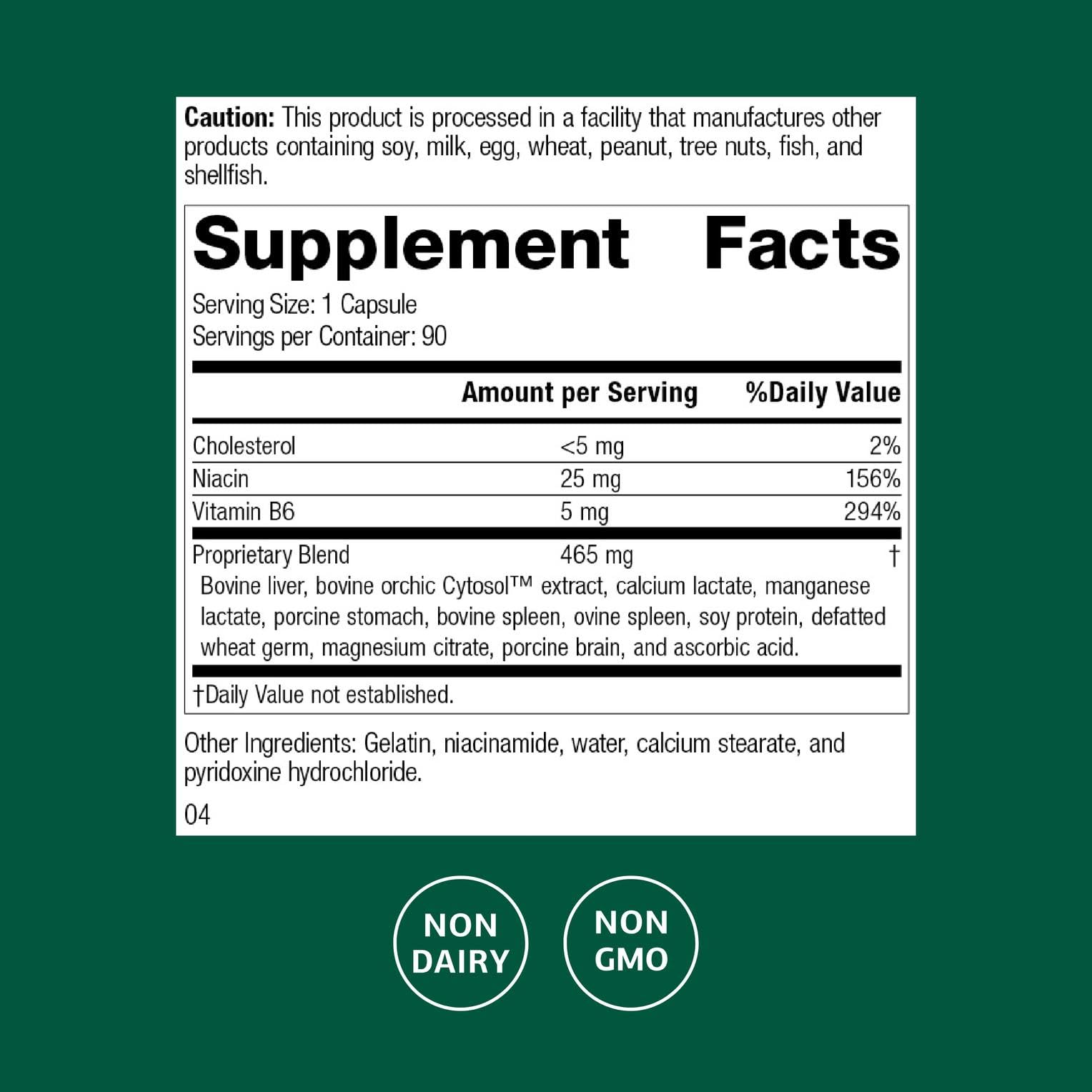 Orchex bottle label close-up highlighting whole-food ingredients for mental clarity.