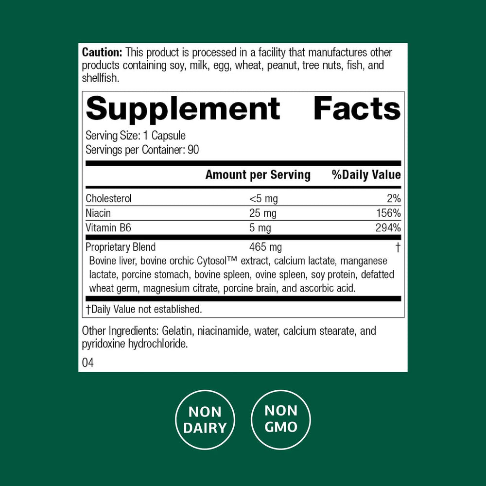 Orchex bottle label close-up highlighting whole-food ingredients for mental clarity.