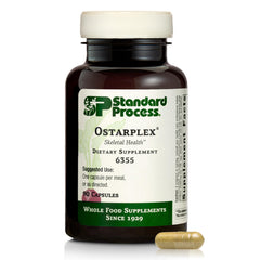 Standard Process Ostarplex bottle front label highlighting connective tissue support and vitamin B6.