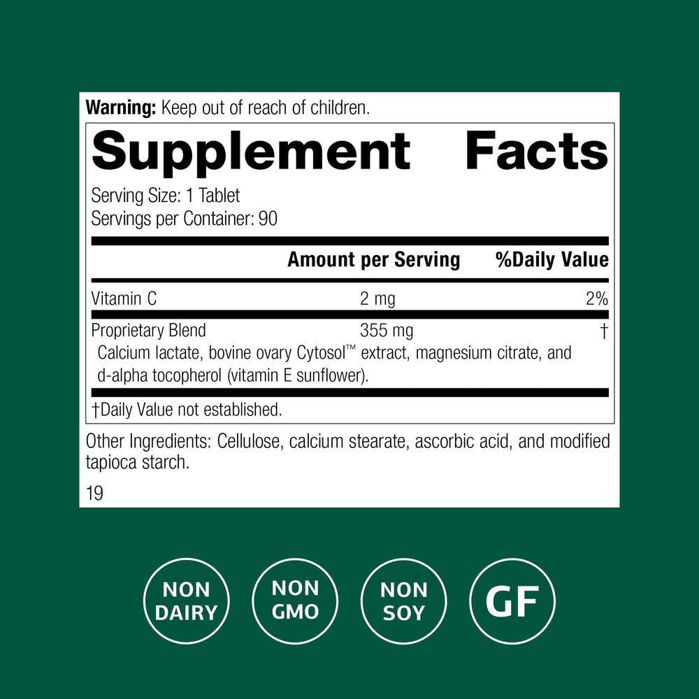 Ovex tablets close-up, easy-to-swallow daily supplement.