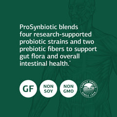 ProSynbiotic bottle with a dispensing cap for easy daily digestive health.