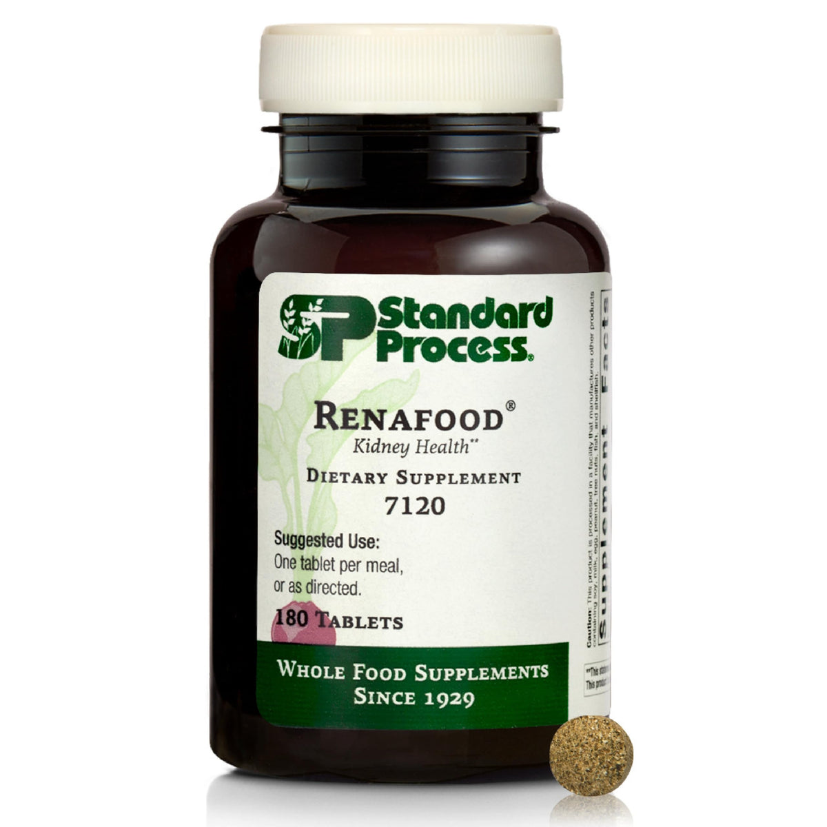 Standard Process Renafood bottle emphasizing kidney function support potential for healthy daily care.
