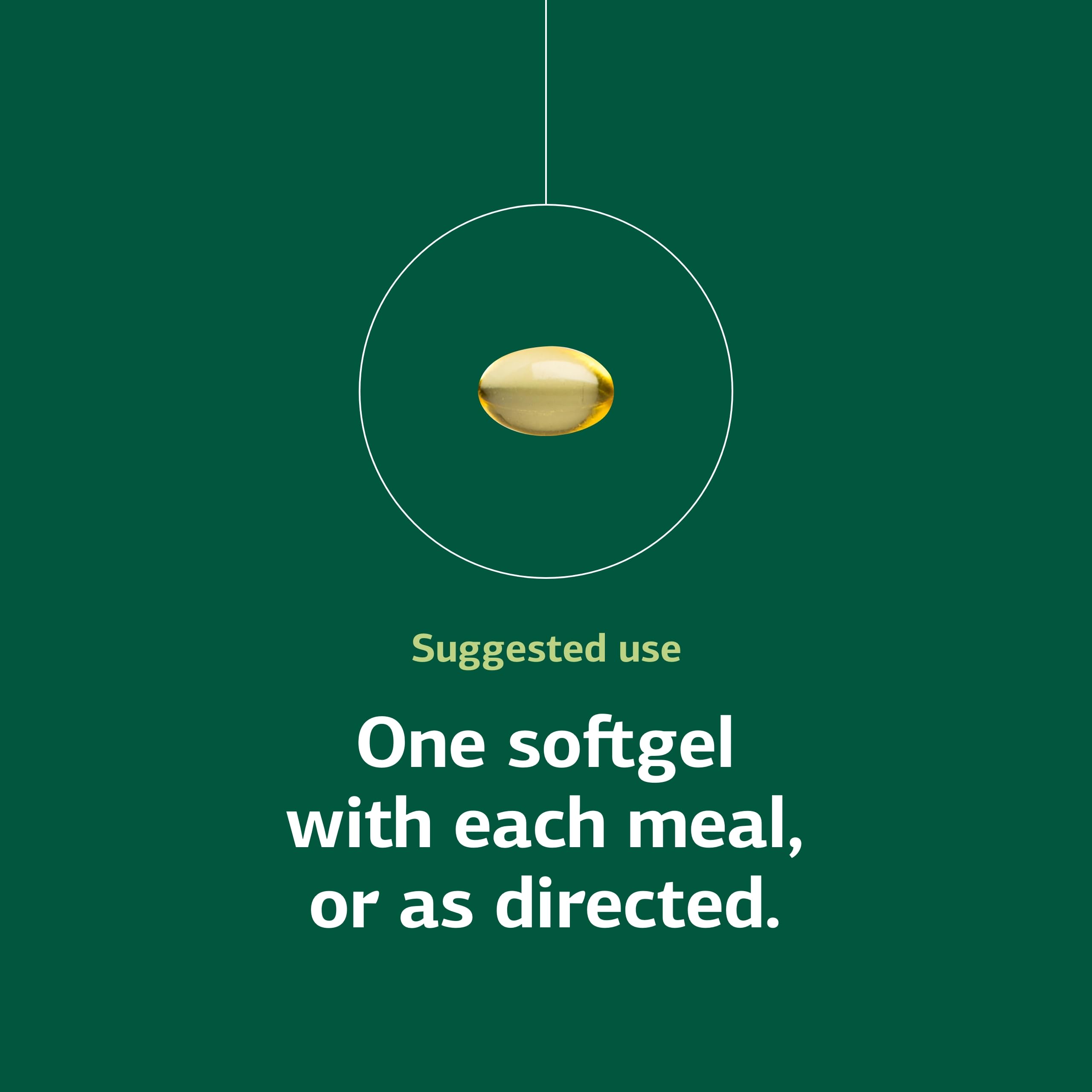 Softgels paired with food to illustrate easy daily integration