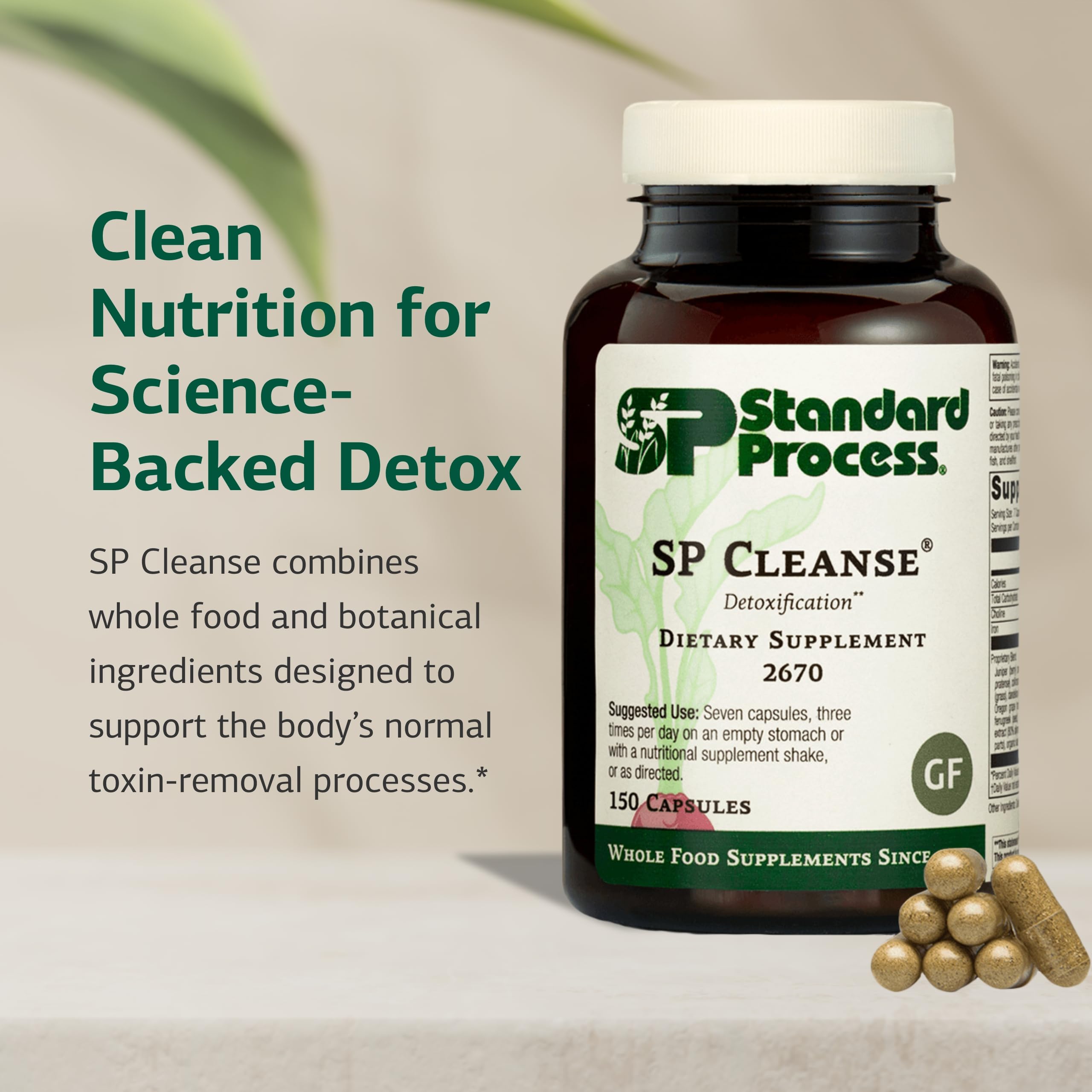 Standard Process SP Cleanse with apple pectin highlights digestive support ingredients.