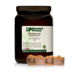 Standard Process SP Complete chocolate bottle cap — plant-based protein for daily nutrition