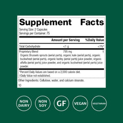 Standard Process SP Green Food capsules close-up highlighting vegan and gluten-free status