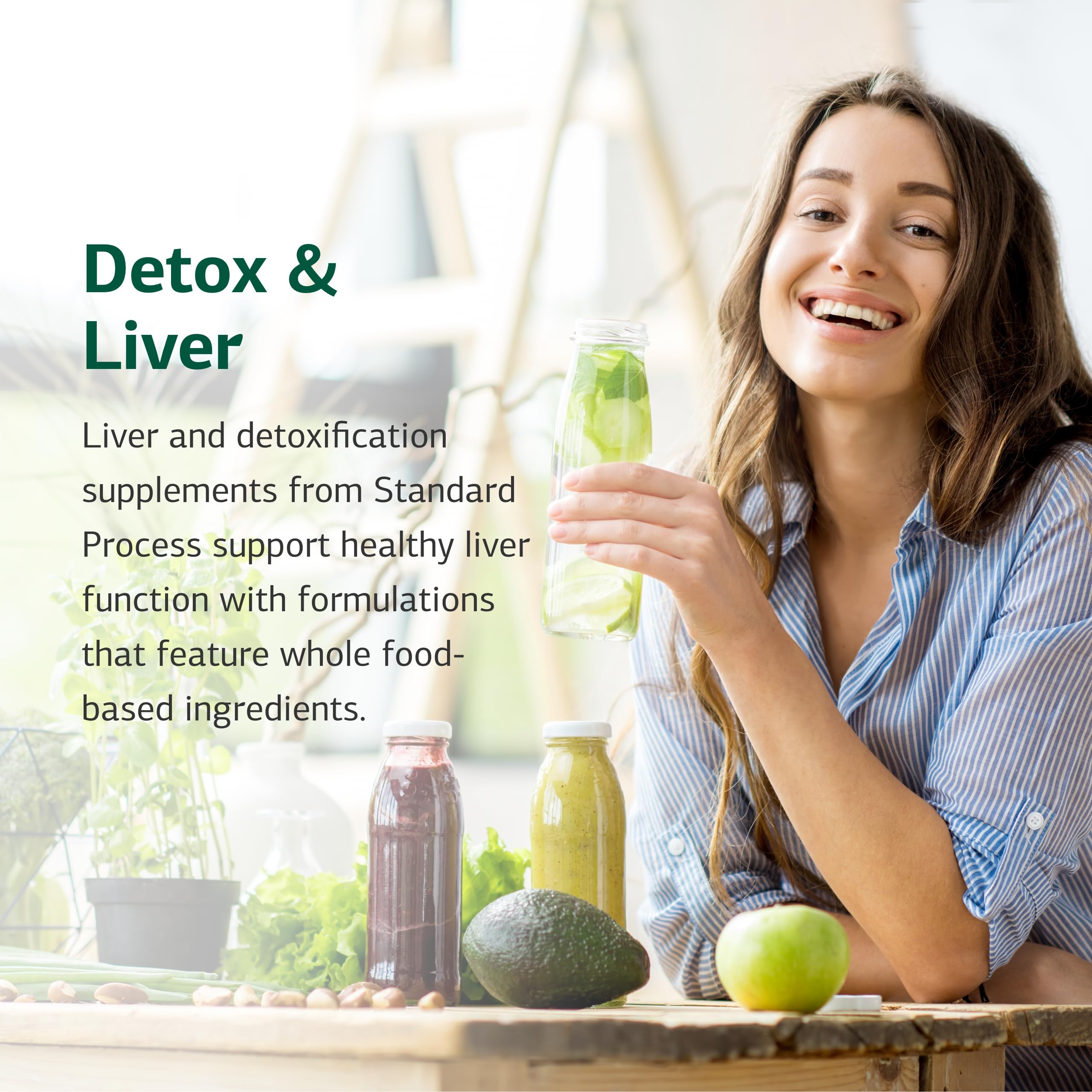 Standard Process SP Green Food kitchen scene showing daily supplementation for vitality