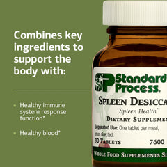 Standard Process Spleen Desiccated gluten-free tag visible on bottle.