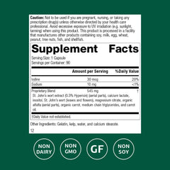 Standard Process St. John's Wort-IMT label highlights ingredients for holistic wellness.