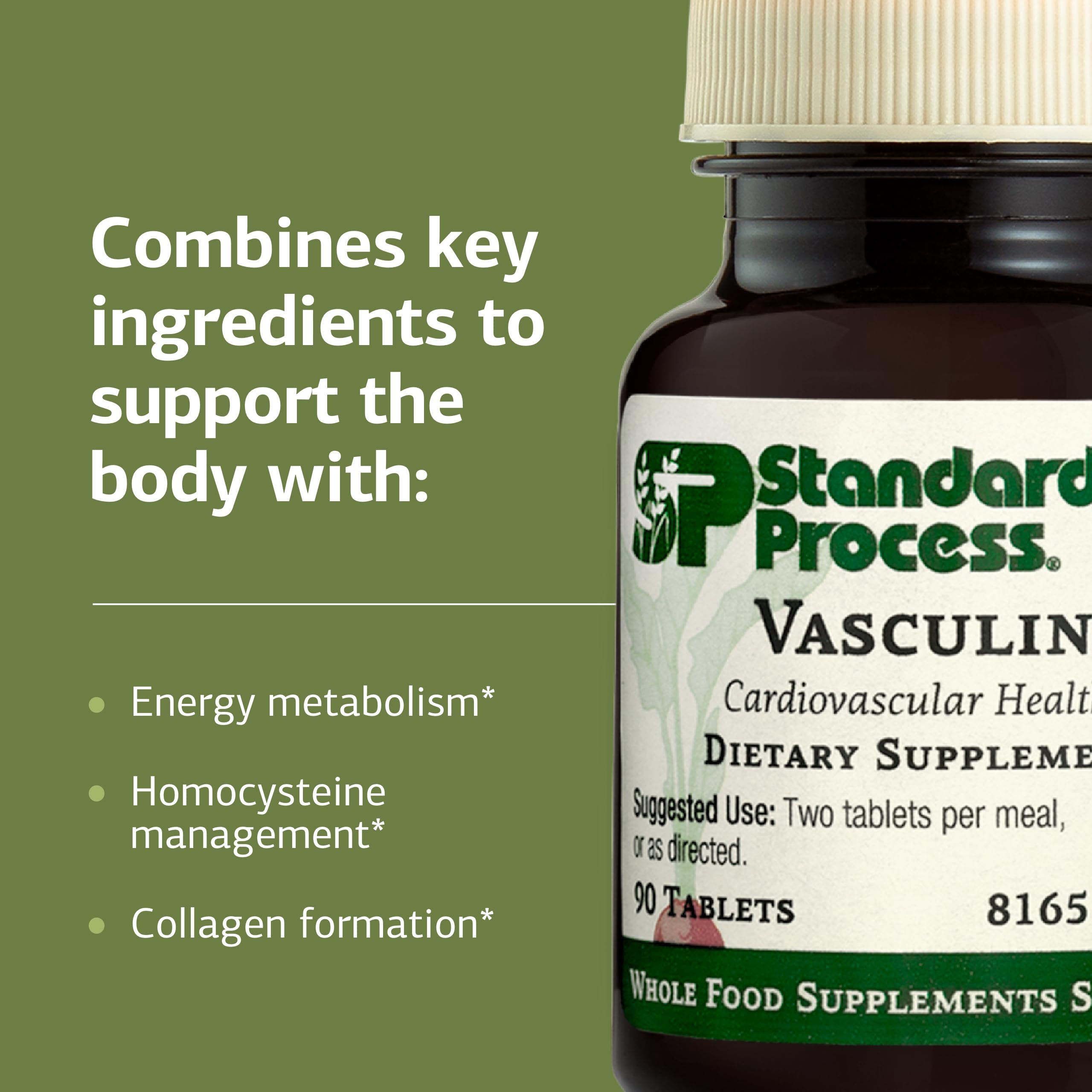 Serving setup with Vasculin for pairing with meals and energy support.