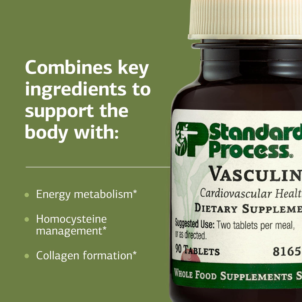 Serving setup with Vasculin for pairing with meals and energy support.