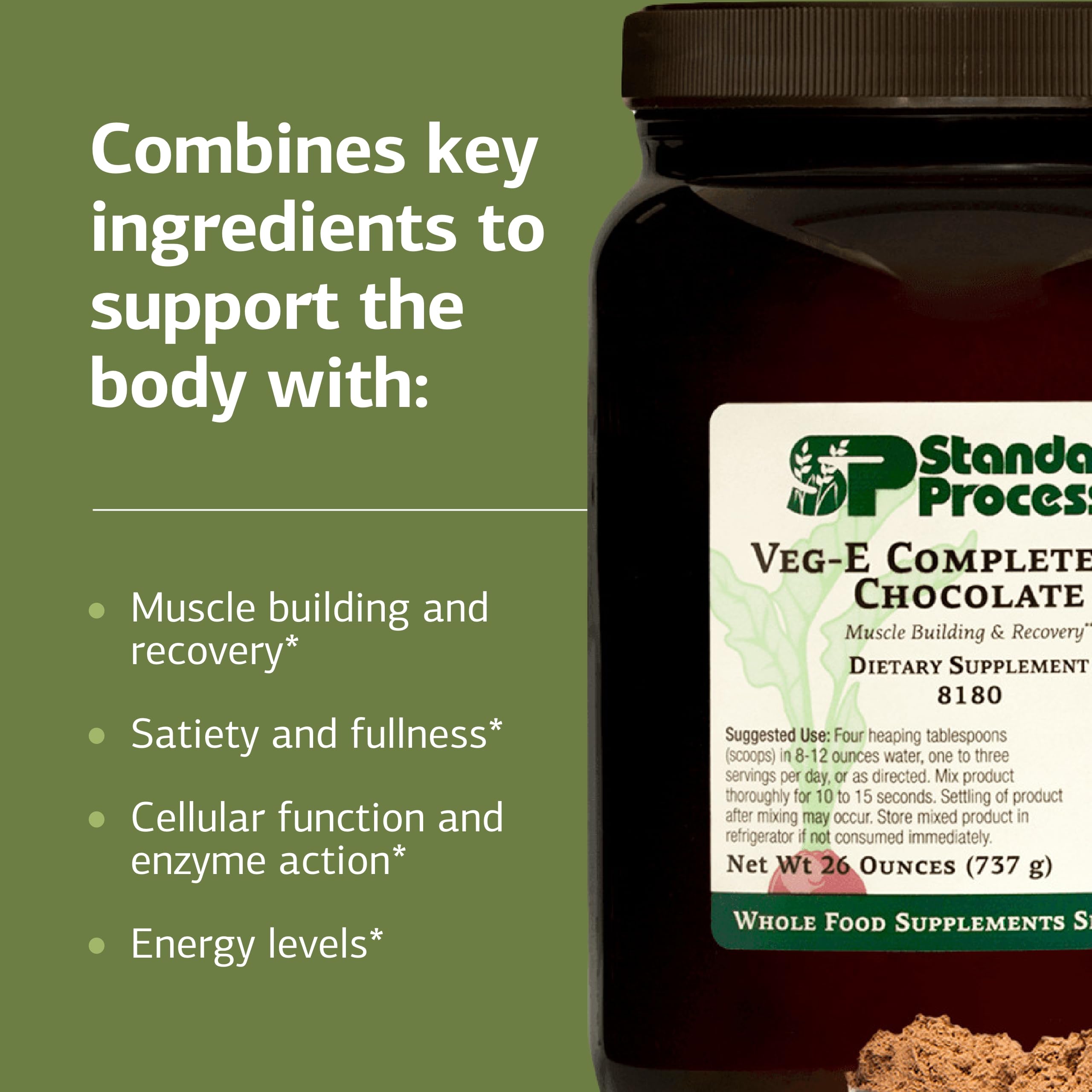 Ingredients label of Veg-E Complete Pro highlighting organic protein sources.