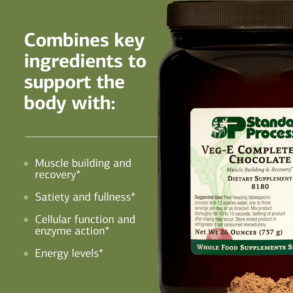 Ingredients label of Veg-E Complete Pro highlighting organic protein sources.