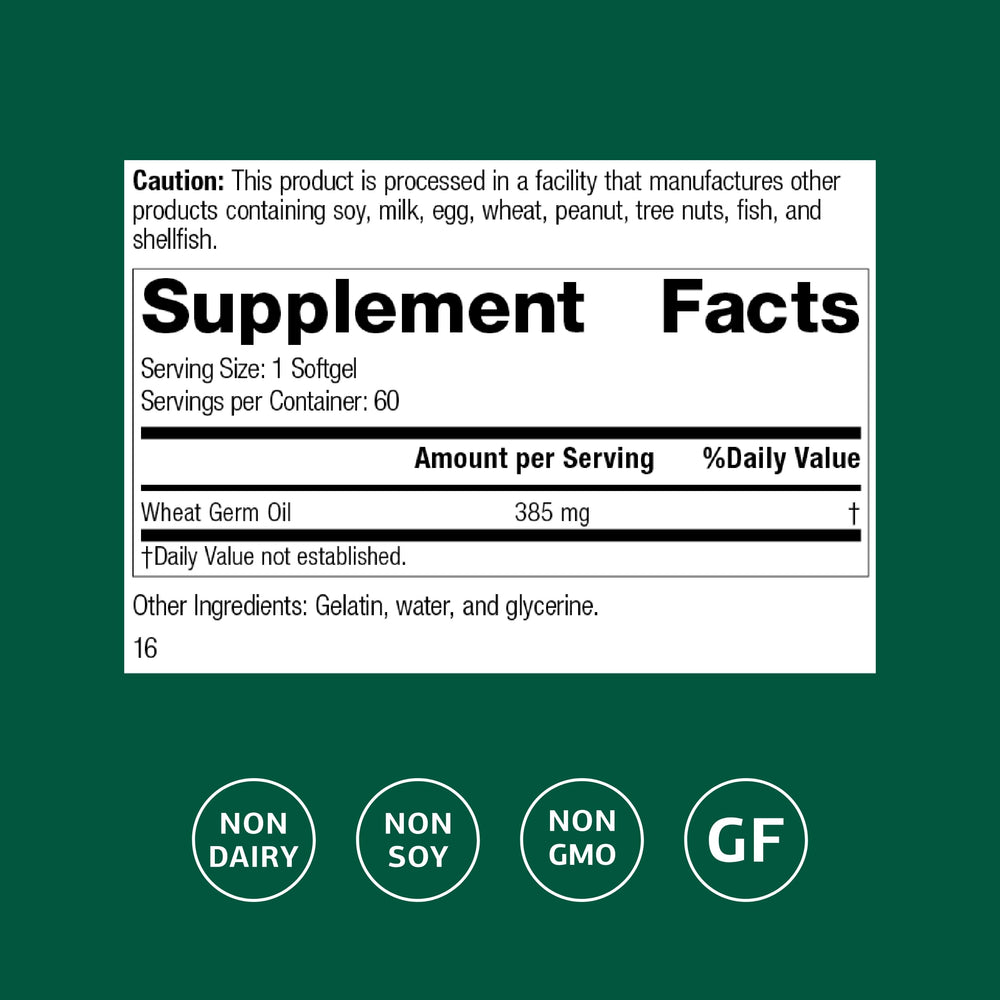 Standard Process Wheat Germ Oil softgels provide convenient daily antioxidant support.