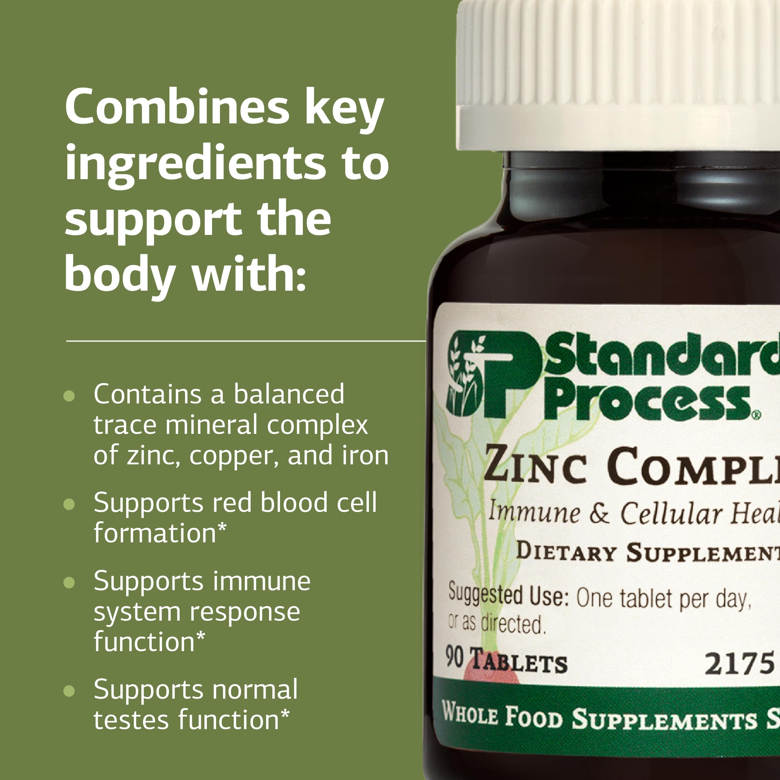 Standard Process Zinc Complex label detail for transparency and formula clarity.