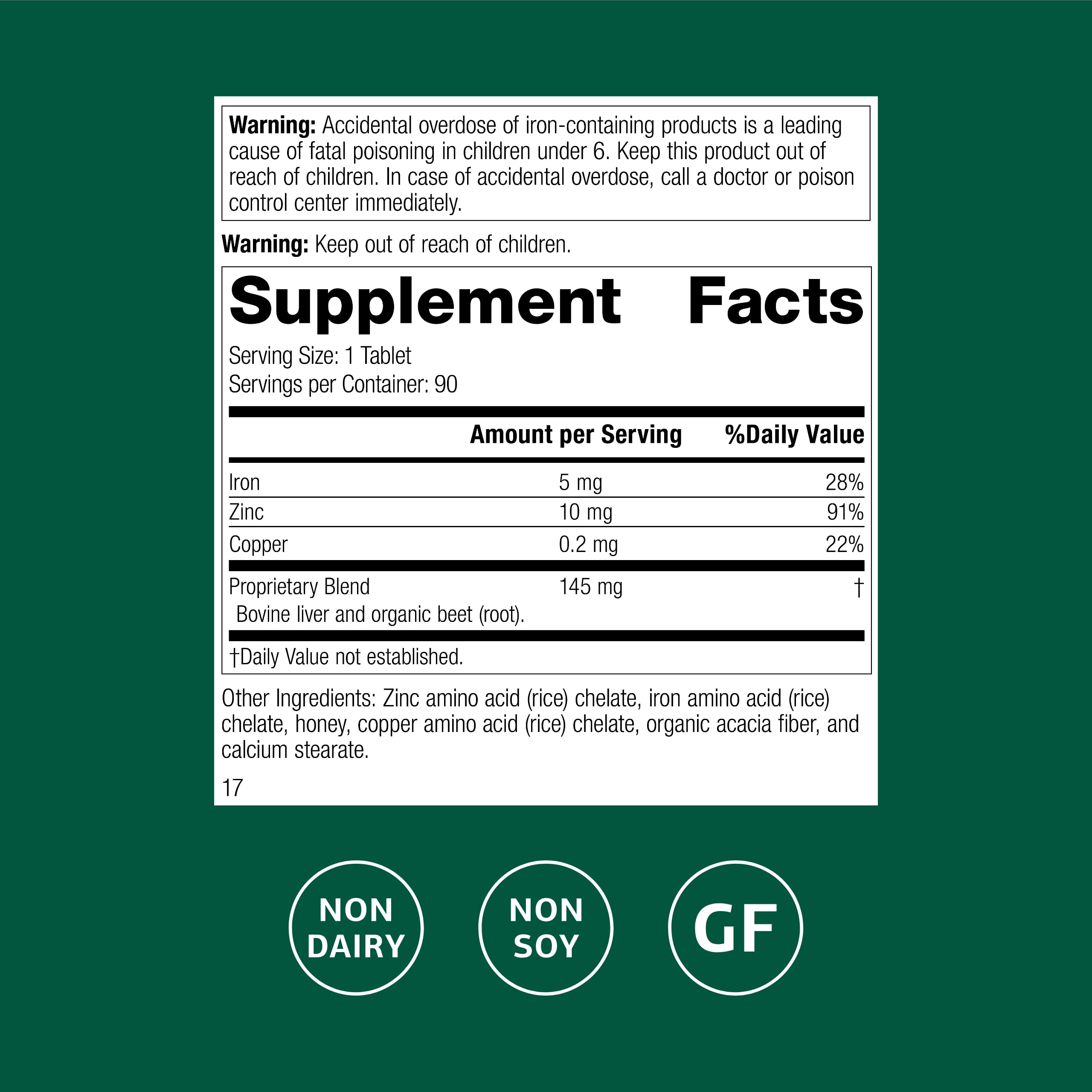 Standard Process Zinc Complex tablets close-up emphasizing enzyme function support.