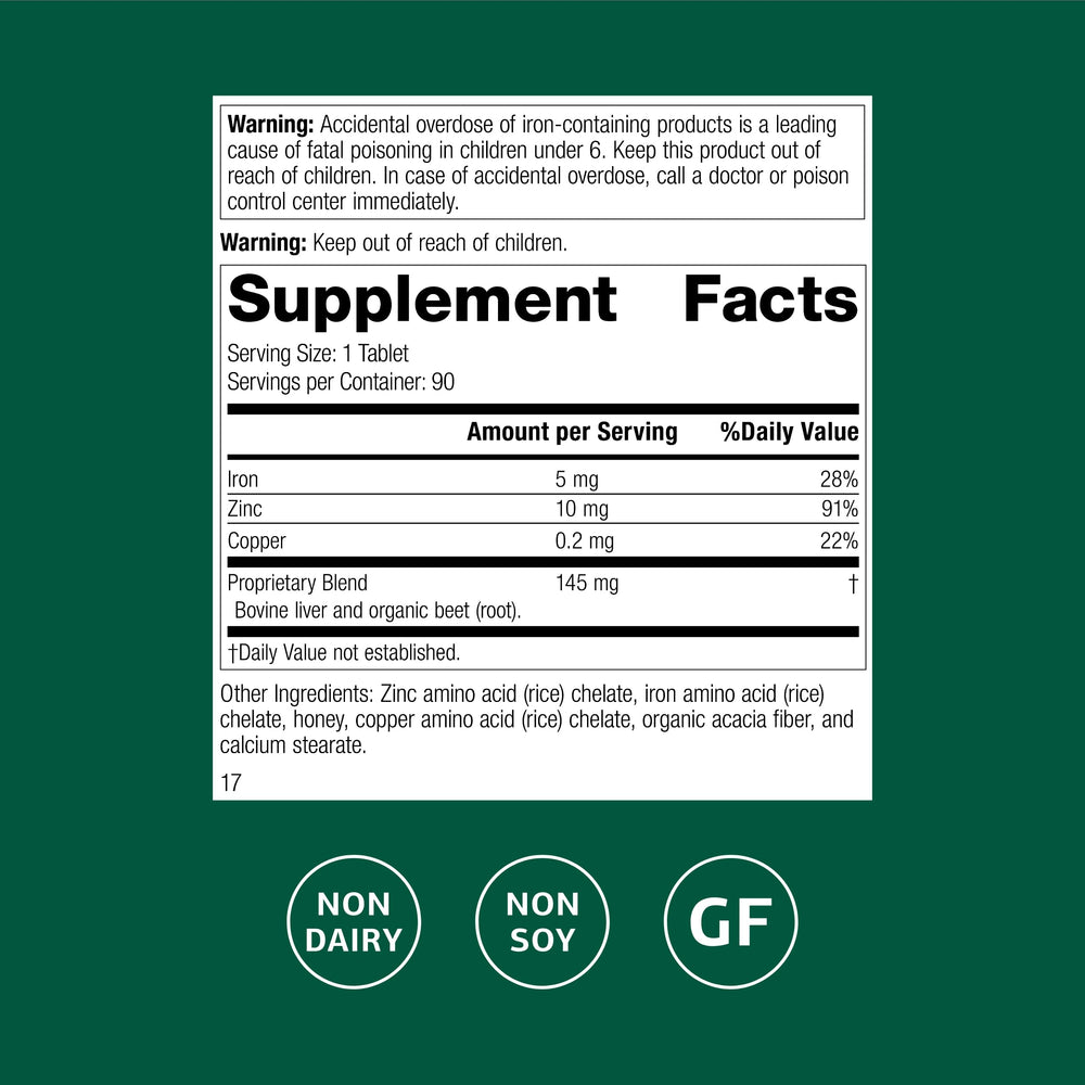 Standard Process Zinc Complex tablets close-up emphasizing enzyme function support.