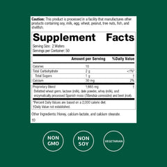 Standard Process Zymex Wafers packaging back, full ingredient overview for informed use.